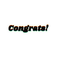 Fototapete - Congrats slogan. Black Icon with vertical effect of color edge aberration at white background. Illustration.