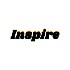 Fototapete - Inspire slogan. Black Icon with vertical effect of color edge aberration at white background. Illustration.