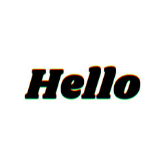 Fototapete - Hello slogan. Black Icon with vertical effect of color edge aberration at white background. Illustration.