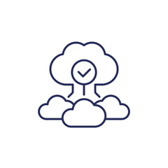 Sticker - Cloud architecture or saas line icon