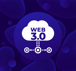Wall Mural - web 3.0 or web3 vector icon with cloud