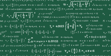 Wall Mural - seamless background of mathematical formulas on a chalkboard.