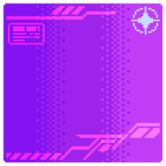 Poster - Neon Purple Gradient Interface Line Reflects, Pixel Art Style Background