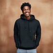 Illustration of a fashion portrait with plain hoodie mockup, AI Generated