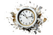 alarm clock that is broken, transparent background, isolated image, generative AI
