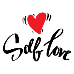 Wall Mural - Self love lettering, Poster slogan concept.