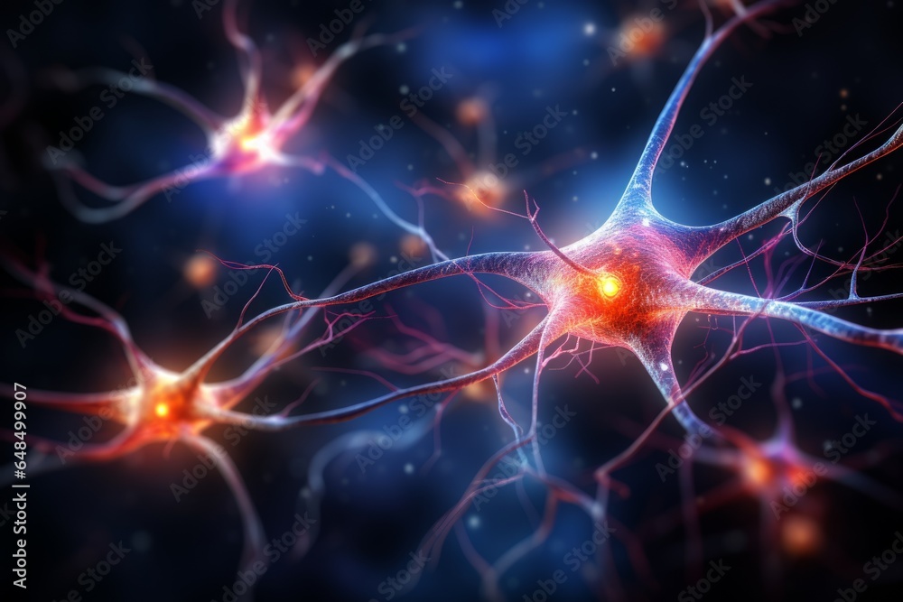 Neuron cells neural network under microscope neuro research science ...