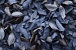 Abstract background of withered foliage on the ground in cool winter blue-grey tones. Generative AI