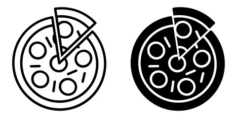 Poster - ofvs465 OutlineFilledVectorSign ofvs - pizza vector icon . pizza slice sign . hot italian . isolated transparent . black outline and filled version . AI 10 / EPS 10 / PNG . g11808