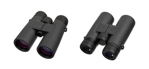 Wall Mural - Modern binoculars. An optical instrument for observation at long distances. Isolate on a white back.