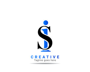 Wall Mural - Creative I S is initial logo design and template.  IS letter logo design brand identity