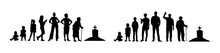 Vector Illustration. Set Of Silhouettes Of People. Growing Up From Infancy.