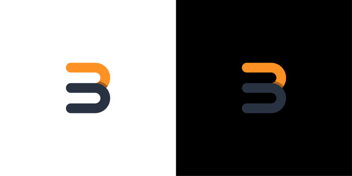 B logo with 2 lines and orange and gray colors.