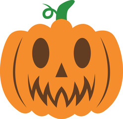 Wall Mural - Creepy orange halloween pumpkin vector icon