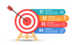 © Inactive - Infographic target with 4 steps to success. Business goal, Business presentation. Vector illustration.