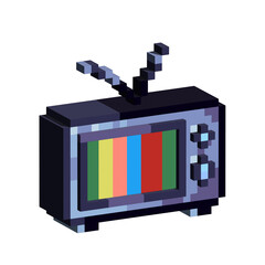 Fototapete - Isometric Pixel art 3d of monitor computer for items asset. simple 3d of monitor for game on pixelated style.8bits perfect for game asset or design asset element for your game design asset.