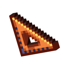 Poster - Isometric Pixel art 3d of ruler for items asset. simple 3d of ruler for game on pixelated style.8bits perfect for game asset or design asset element for your game design asset.