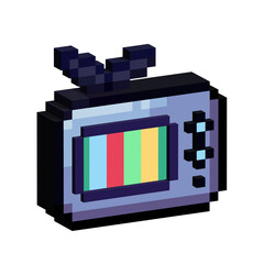 Fototapete - Isometric Pixel art 3d of monitor computer for items asset. simple 3d of monitor for game on pixelated style.8bits perfect for game asset or design asset element for your game design asset.