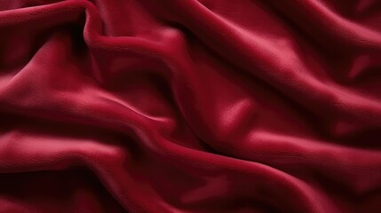 Wall Mural - Velvet crimson fabric texture background, featuring plush, tactile fibers and a vibrant, regal color. Perfect for luxurious upholstery and fashion concepts.