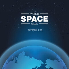 Wall Mural - world space week design with an earth and outer space layer. vector illustration