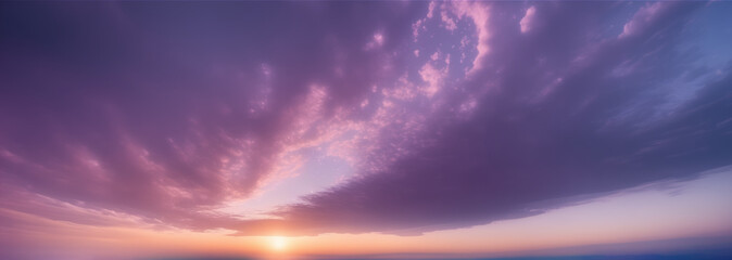 Poster - lavender and pink cloudy sky, abstract pastel backdrop, creative space..