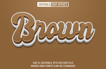 Poster - Brown editable text effect 3d style template