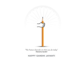 Happy Gandhi Jayanti text. Creative Concept for 2nd October Mahatma Gandhi Jayanti.