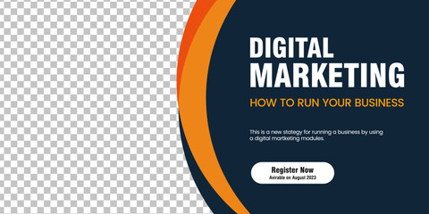 Wall Mural - Social Media Cover ads banner, flyer, invitation cardModern banner design web template. A Horizontal header web banner. Orange cover header background