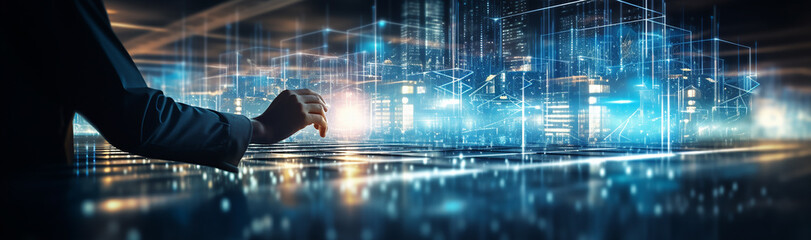engineer working with digital technology. generative ia