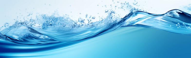 beautiful abstract background with blue clean wave. macro splashes of water. Generative Ai