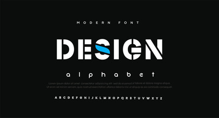 DESIGN, Abstract technology science alphabet font. digital space typography vector illustration design