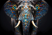 Elephant Glass Mosaic Abstract