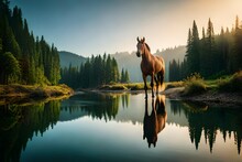 Horse On The Lake