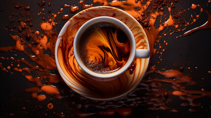 Wall Mural - beautiful aromatic cup of Americano coffee