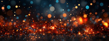 Closeup Of Firework And Bokeh Lights On Black Background With Space For Text.generative Ai