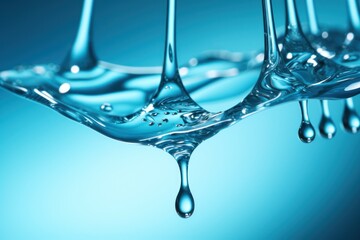 Poster - A close-up view of a bunch of water drops. This image can be used to depict the beauty of nature, the refreshing feeling of water, or the concept of purity and clarity.