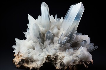 Aufkleber - A cluster of crystals sitting on top of a rock. Can be used to depict natural formations, geology, or the beauty of minerals.