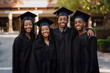 © Laughing Cat - Happy young African American men and women at a graduation ceremony created with Generative AI technology