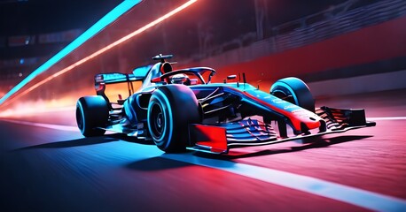 Futuristic Racing Formula 1, Experience the Future: A Dazzling Display of Futuristic Racing Artistry in an Epic, AI-Crafted Digital Masterpiece, Generative AI