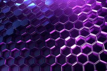 Purple Black Metallic Background With Hexagons