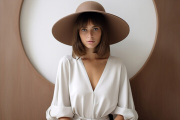 Woman fashionable hat lady beauty female