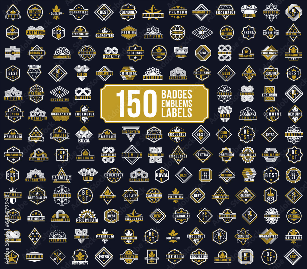 150 badges and logos big collection for different products and business ...