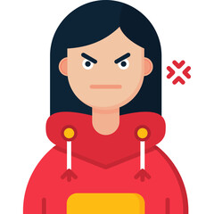 Sticker - Angry Teenage Girl Icon