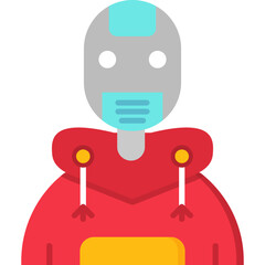 Sticker - Robot Teenage Girl Icon