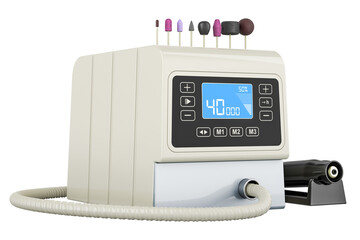 Poster - Professional Pedicure Machine, closeup. 3D rendering isolated on transparent background