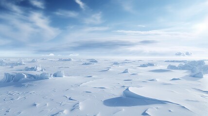 Poster - Vast Frozen Tundra Landscape Under a Clear Sky