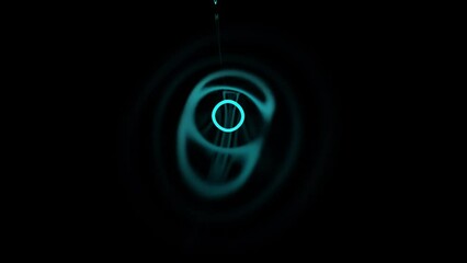 Poster - Loops seamless dark abstract background in the form of a tunnel of circles. Rendering animation.