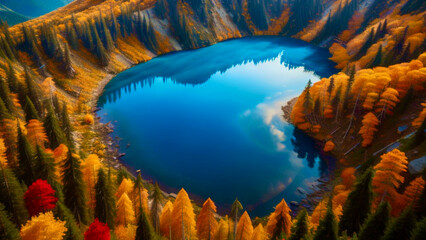 Wall Mural - Lake in the mountains