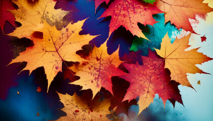 Poster - autumn leaves background