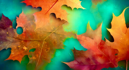 Poster - autumn leaves background